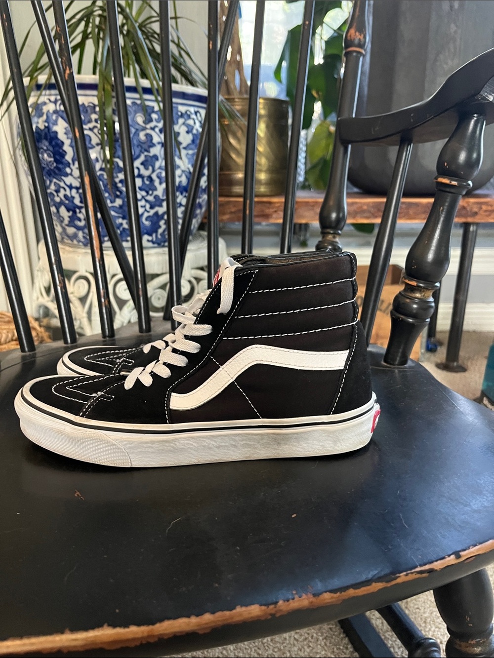Vans Black and White Sk8-Hi High-Top Sneakers